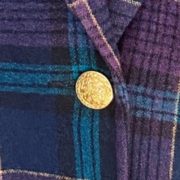 Southern Lady Vintage Oversize Wool Blend Tartan Plaid Blazer Fall Aesthetic-16P - Picture 3 of 12